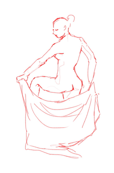 Dessin 2 femme de dos
